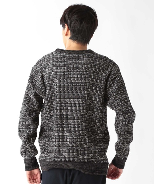UNION STATION(ユニオンステーション)の「ツイードライクニットリラックスプルオーバー(ニット/セーター・メンズ・ネイビー/ホワイト/ブラック・M/L/LL)」の12枚目の写真