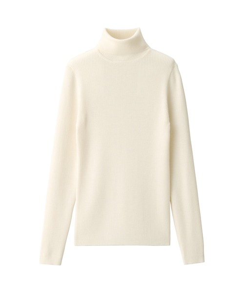 無印良品(ムジルシリョウヒン)の「婦人 洗えるウールハイゲージリブタートルネックセーター(ニット/セーター・レディース・ブラック/マスタード/オートミール/ダークグレー/オフホワイト/スモークピンク/ダークグリーン/レッド・M/S/XL/L)」の13枚目の写真