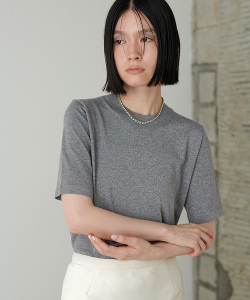 LARUTA(ラルータ)の「【LARUTA】シンプルラメニット(ニット/セーター・レディース・モカ/ライトベージュ/ブラック/チャコールグレー・FREE)」の1枚目の写真