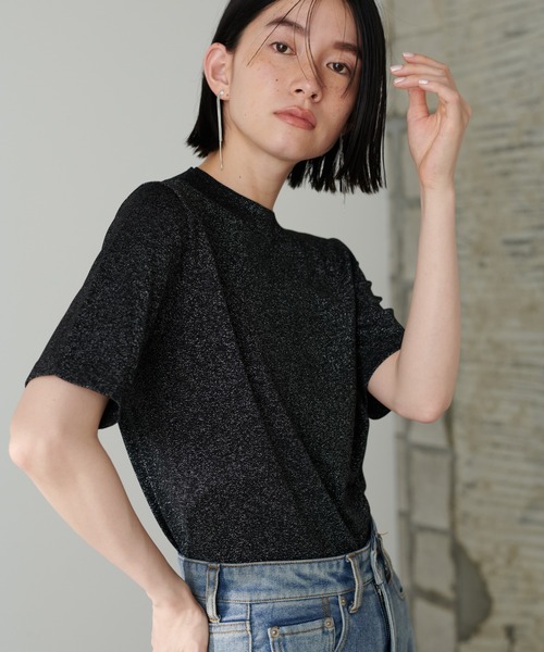 LARUTA(ラルータ)の「【LARUTA】シンプルラメニット(ニット/セーター・レディース・モカ/ライトベージュ/ブラック/チャコールグレー・FREE)」の2枚目の写真