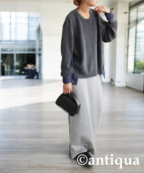 DOLCE&GABBANA / ニット・セーター(厚手)/--/アンゴラ/グレー/無地/GI189K セール】異素材切り替えニット（ニット/セーター）｜antiqua