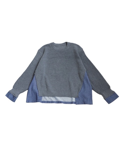 セール】異素材切り替えニット（ニット/セーター）｜antiqua
