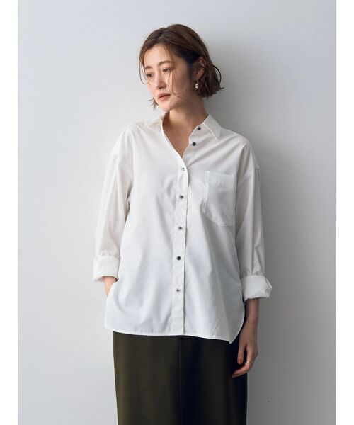 YECCA VECCA(イェッカヴェッカ)の「ロングシャツ(シャツ/ブラウス・レディース・オフホワイト/ブルー/ベージュ/ネイビー・FREE)」の13枚目の写真