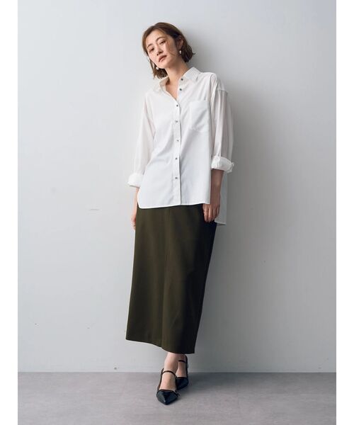 YECCA VECCA(イェッカヴェッカ)の「ロングシャツ(シャツ/ブラウス・レディース・オフホワイト/ブルー/ベージュ/ネイビー・FREE)」の10枚目の写真