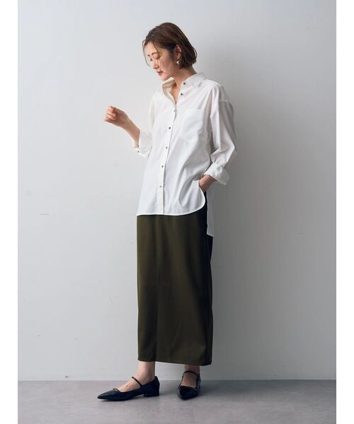 YECCA VECCA(イェッカヴェッカ)の「ロングシャツ(シャツ/ブラウス・レディース・オフホワイト/ブルー/ベージュ/ネイビー・FREE)」の9枚目の写真
