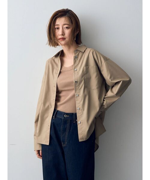 YECCA VECCA(イェッカヴェッカ)の「ロングシャツ(シャツ/ブラウス・レディース・オフホワイト/ブルー/ベージュ/ネイビー・FREE)」の6枚目の写真