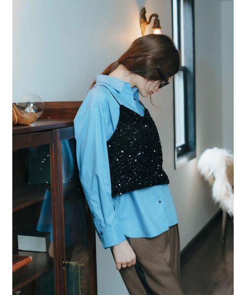 YECCA VECCA(イェッカヴェッカ)の「ロングシャツ(シャツ/ブラウス・レディース・オフホワイト/ブルー/ベージュ/ネイビー・FREE)」の19枚目の写真