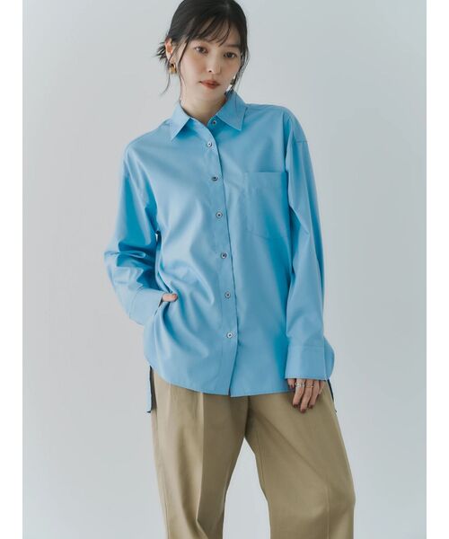 YECCA VECCA(イェッカヴェッカ)の「ロングシャツ(シャツ/ブラウス・レディース・オフホワイト/ブルー/ベージュ/ネイビー・FREE)」の15枚目の写真