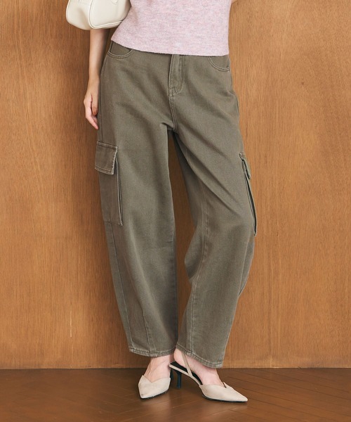 coca（coca）（コカ）の「カーブカーゴパンツ（カーゴパンツ・レディース・カーキ/ブラック・S/M/L）」の6枚目の写真