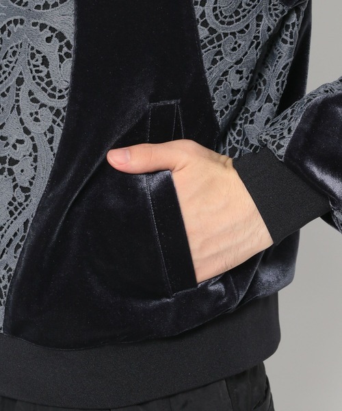 HARE（ハレ）の「【SET UP対応】ベロアレーストラックジャケット(HARE)（ブルゾン・メンズ・ブラック/グレー・SMALL/MEDIUM）」の13枚目の写真