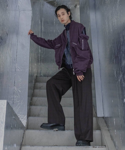 HARE（ハレ）の「【SET UP対応】ベロアレーストラックジャケット(HARE)（ブルゾン・メンズ・ブラック/グレー・SMALL/MEDIUM）」の10枚目の写真