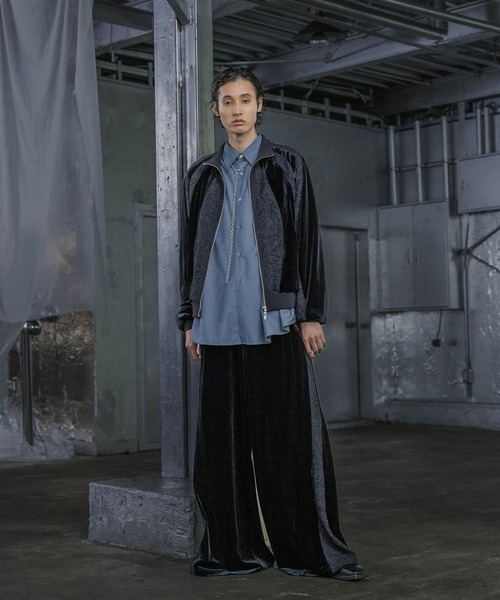 HARE（ハレ）の「【SET UP対応】ベロアレーストラックジャケット(HARE)（ブルゾン・メンズ・ブラック/グレー・SMALL/MEDIUM）」の7枚目の写真