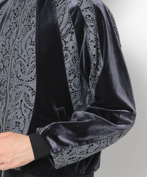 HARE（ハレ）の「【SET UP対応】ベロアレーストラックジャケット(HARE)（ブルゾン・メンズ・ブラック/グレー・SMALL/MEDIUM）」の5枚目の写真