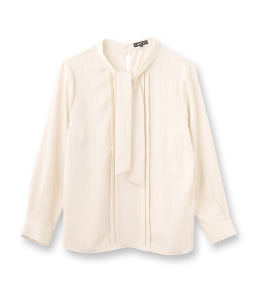 INDIVI（インディヴィ）の「【洗える】シアーストライプ柄ボウタイ