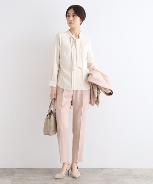 INDIVI（インディヴィ）の「【洗える】シアーストライプ柄ボウタイ