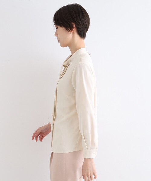 INDIVI（インディヴィ）の「◆【洗える】シアーストライプ柄ボウタイブラウス（シャツ/ブラウス・レディース・ホワイト/ブラック/ナチュラル・38/34/19/15 /13/05）」の18枚目の写真