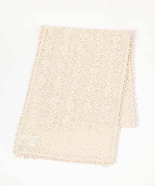 studio CLIP（スタディオクリップ）の「レースパッチワークストール（ストール/ショール・レディース・オフホワイト/ベージュ・FREE）」の4枚目の写真