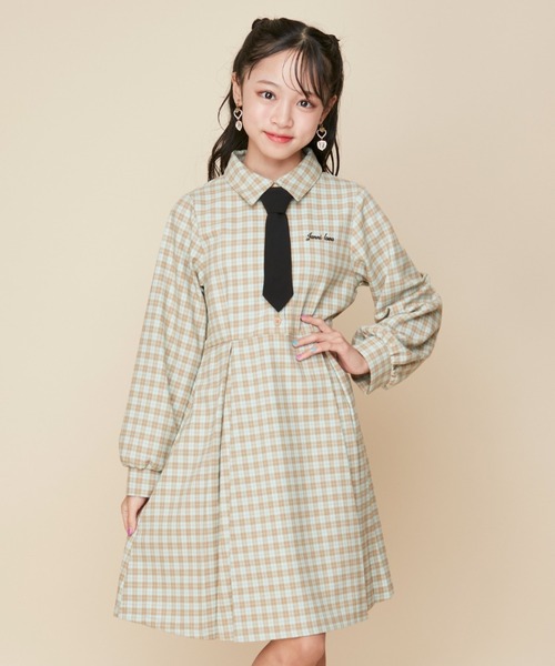 プティマイン チェック柄ワンピース 100 さみしい 