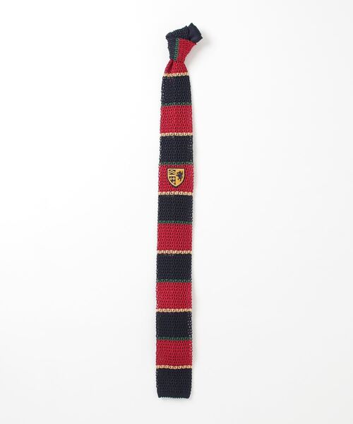 【セール】クレストパッチ ストライプド ニット シルク ネクタイ（ネクタイ）｜POLO RALPH LAUREN（ポロ ラルフ ローレン）