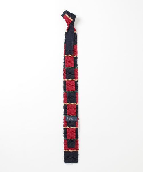 【セール】クレストパッチ ストライプド ニット シルク ネクタイ（ネクタイ）｜POLO RALPH LAUREN（ポロ ラルフ ローレン）
