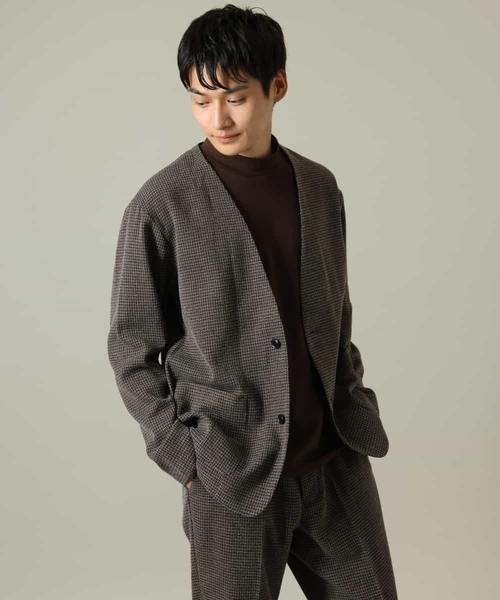 【ON/OFF兼用】スマートツイードノーカラージャケット(セットアップ可)（ノーカラージャケット）｜a.v.v（アーヴェヴェ）