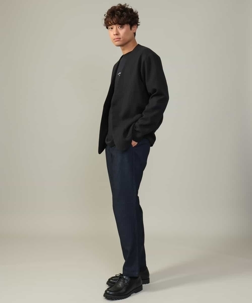 a.v.v（アーヴェヴェ）の「【ON/OFF兼用】スマートツイードノーカラージャケット(セットアップ可)（ノーカラージャケット・メンズ・ブラウン/ブラック・46/48/50）」の5枚目の写真