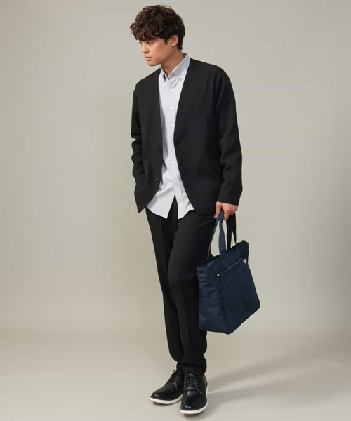 a.v.v（アーヴェヴェ）の「【ON/OFF兼用】スマートツイードノーカラージャケット(セットアップ可)（ノーカラージャケット・メンズ・ブラウン/ブラック・46/48/50）」の9枚目の写真