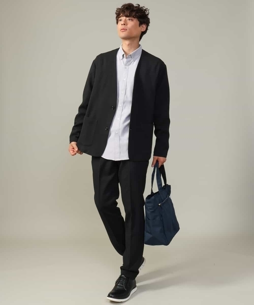 a.v.v（アーヴェヴェ）の「【ON/OFF兼用】スマートツイードノーカラージャケット(セットアップ可)（ノーカラージャケット・メンズ・ブラウン/ブラック・46/48/50）」の10枚目の写真