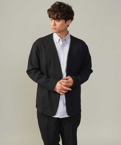 a.v.v（アーヴェヴェ）の「【ON/OFF兼用】スマートツイードノーカラージャケット(セットアップ可)（ノーカラージャケット・メンズ・ブラウン/ブラック・46/48/50）」の13枚目の写真