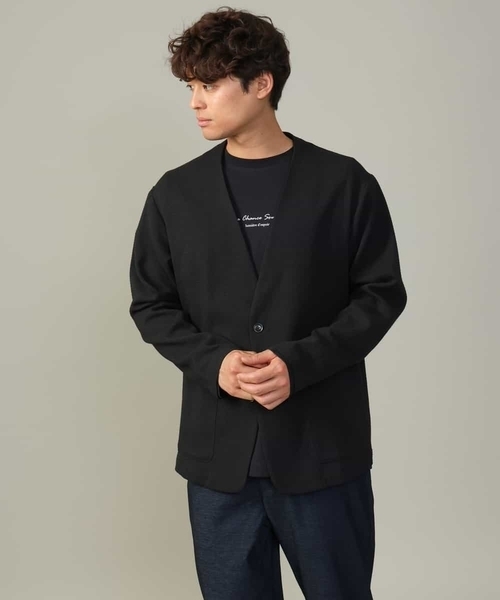 a.v.v（アーヴェヴェ）の「【ON/OFF兼用】スマートツイードノーカラージャケット(セットアップ可)（ノーカラージャケット・メンズ・ブラウン/ブラック・46/48/50）」の14枚目の写真