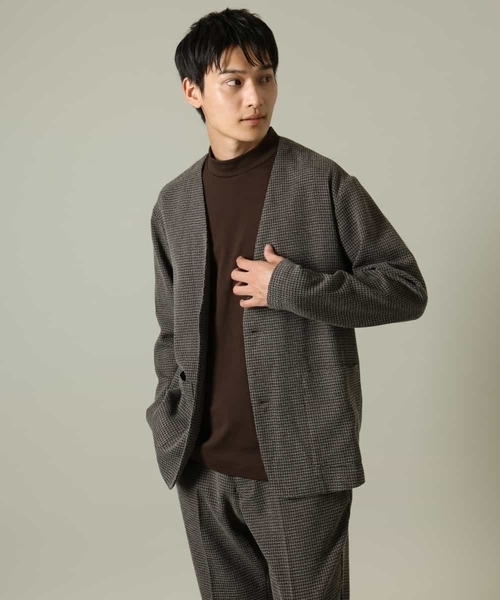 a.v.v（アーヴェヴェ）の「【ON/OFF兼用】スマートツイードノーカラージャケット(セットアップ可)（ノーカラージャケット・メンズ・ブラウン/ブラック・46/48/50）」の16枚目の写真