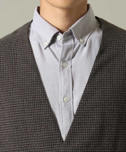 a.v.v（アーヴェヴェ）の「【ON/OFF兼用】スマートツイードノーカラージャケット(セットアップ可)（ノーカラージャケット・メンズ・ブラウン/ブラック・46/48/50）」の21枚目の写真