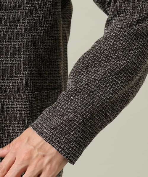 a.v.v（アーヴェヴェ）の「【ON/OFF兼用】スマートツイードノーカラージャケット(セットアップ可)（ノーカラージャケット・メンズ・ブラウン/ブラック・46/48/50）」の22枚目の写真