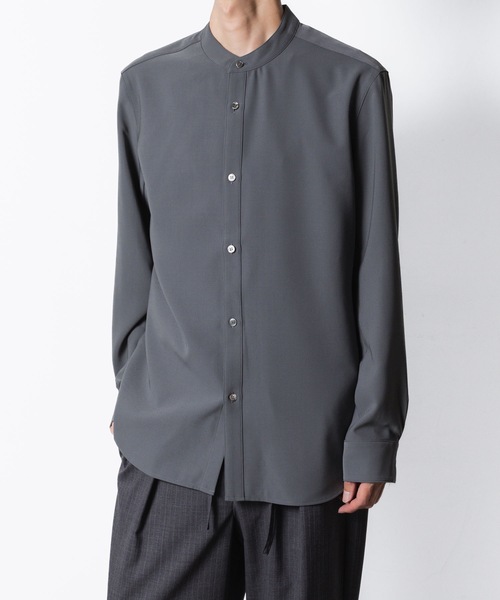 ATTACHMENT(アタッチメント)の「PE コンパクトツイル バンドカラードレスシャツ / PE COMPACT TWILL BAND COLLAR DRESS SHIRT(シャツ/ブラウス・メンズ・ブラック/ホワイト/グレー・1/2/3/4)」の3枚目の写真