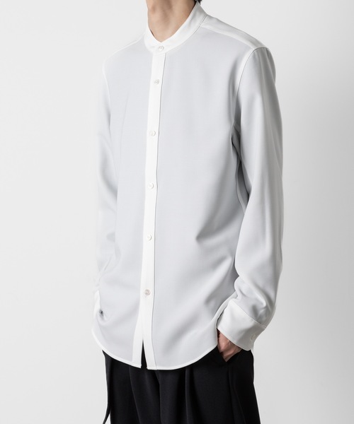 ATTACHMENT(アタッチメント)の「PE コンパクトツイル バンドカラードレスシャツ / PE COMPACT TWILL BAND COLLAR DRESS SHIRT(シャツ/ブラウス・メンズ・ブラック/ホワイト/グレー・1/2/3/4)」の5枚目の写真