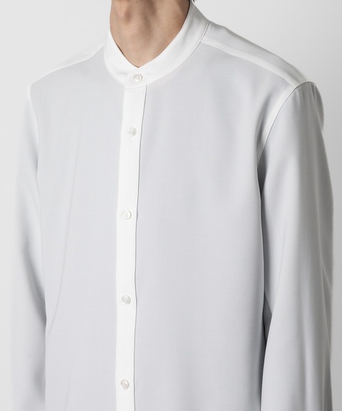ATTACHMENT(アタッチメント)の「PE コンパクトツイル バンドカラードレスシャツ / PE COMPACT TWILL BAND COLLAR DRESS SHIRT(シャツ/ブラウス・メンズ・ブラック/ホワイト/グレー・1/2/3/4)」の10枚目の写真