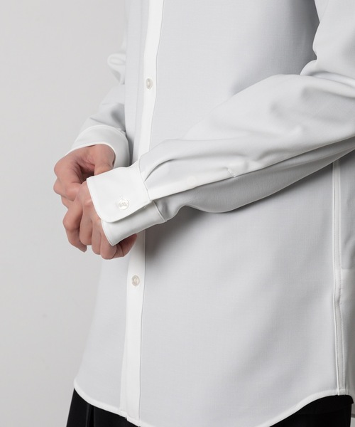 ATTACHMENT(アタッチメント)の「PE コンパクトツイル バンドカラードレスシャツ / PE COMPACT TWILL BAND COLLAR DRESS SHIRT(シャツ/ブラウス・メンズ・ブラック/ホワイト/グレー・1/2/3/4)」の11枚目の写真