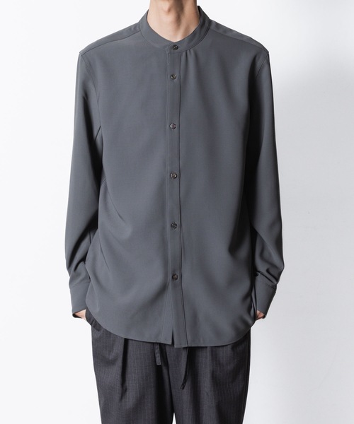 【美品】ルフィル TRツイルスリットスリーブ　バンドカラー　シャツ　ブラウス Aletta vita 爆買 シャツブラウス バンドカラー きれいめ 大人