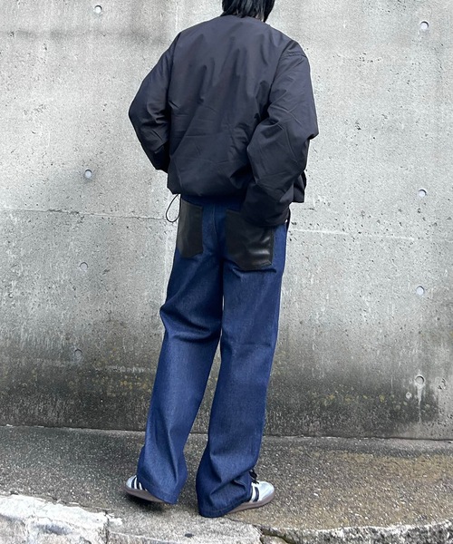 MandO(エムオー)(エムオー)の「【MandO】合皮配色デニムストレートパンツ/セットアップ可(デニムパンツ・メンズ・ブラック/インディゴブルー・SMALL/MEDIUM/LARGE)」の17枚目の写真