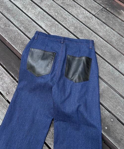 MandO(エムオー)(エムオー)の「【MandO】合皮配色デニムストレートパンツ/セットアップ可(デニムパンツ・メンズ・ブラック/インディゴブルー・SMALL/MEDIUM/LARGE)」の18枚目の写真