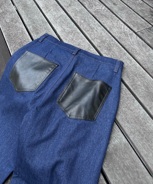MandO(エムオー)(エムオー)の「【MandO】合皮配色デニムストレートパンツ/セットアップ可(デニムパンツ・メンズ・ブラック/インディゴブルー・SMALL/MEDIUM/LARGE)」の19枚目の写真