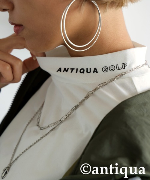antiqua(アンティカ)の「ゴルフヒートトップス(Tシャツ/カットソー・レディース・ホワイト/ブラック・L/M)」の6枚目の写真