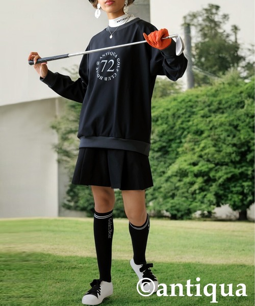 antiqua(アンティカ)の「ゴルフヒートトップス(Tシャツ/カットソー・レディース・ホワイト/ブラック・L/M)」の9枚目の写真