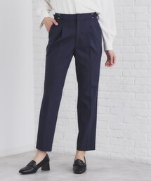 index | サイドベルト付きストレッチテーパードパンツ【洗濯機洗い可/イージーアイロン/防シワ】(その他パンツ)