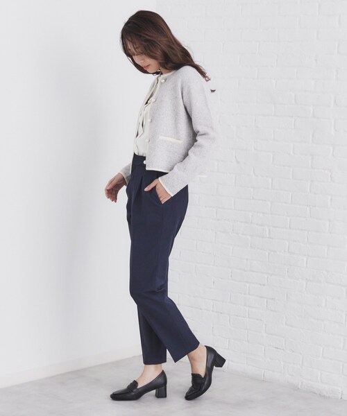 index（インデックス）の「◆サイドベルト付きストレッチテーパードパンツ【洗濯機洗い可/イージーアイロン/防シワ】（その他パンツ・レディース・グレー/チャコールグレー/ネイビー・42/36/38/40）」の10枚目の写真