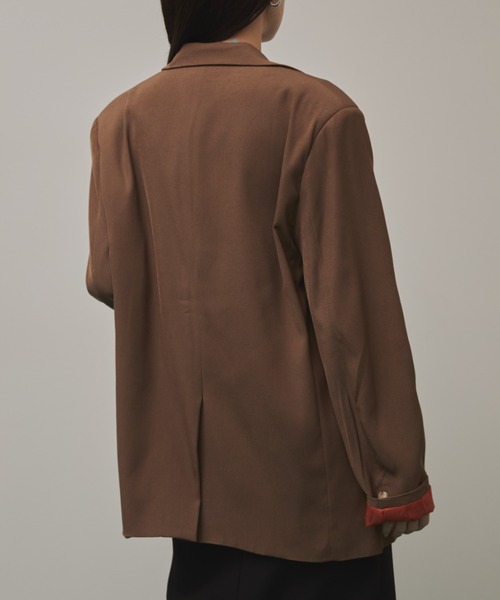 Solace（ソレイス）の「インサイドカラーテーラードジャケット（テーラードジャケット・レディース・ブラウン/グレー・FREE）」の14枚目の写真