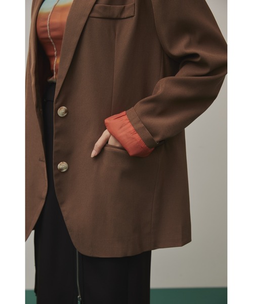 Solace（ソレイス）の「インサイドカラーテーラードジャケット（テーラードジャケット・レディース・ブラウン/グレー・FREE）」の11枚目の写真