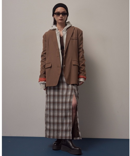 Solace（ソレイス）の「インサイドカラーテーラードジャケット（テーラードジャケット・レディース・ブラウン/グレー・FREE）」の20枚目の写真