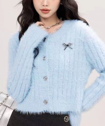 シャギーニット」に該当するブルー・ネイビー/青色系の