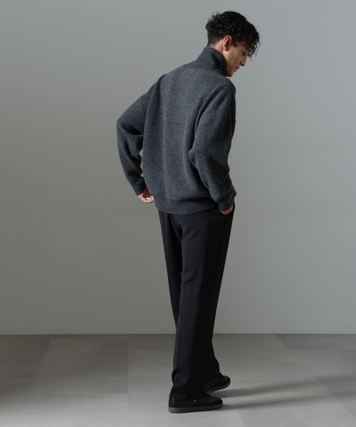 NANO universe（ナノユニバース）の「ドレープ ストレートスラックス(セットアップ可)（スラックス・メンズ・ブラック/カーキブラウン/ダークネイビー・L/M/S）」の8枚目の写真